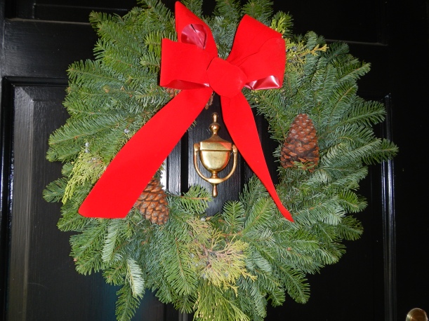 My wonderful wreath on my front door.  Happy holidays, everyone!